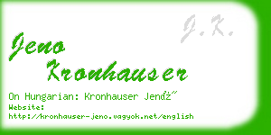 jeno kronhauser business card